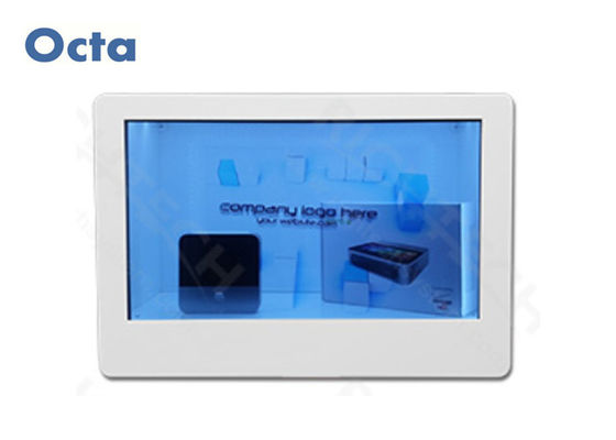 China 65&quot; escaparate video de la exhibición transparente del LCD con el panel de cristal moderado tarjeta del SD proveedor